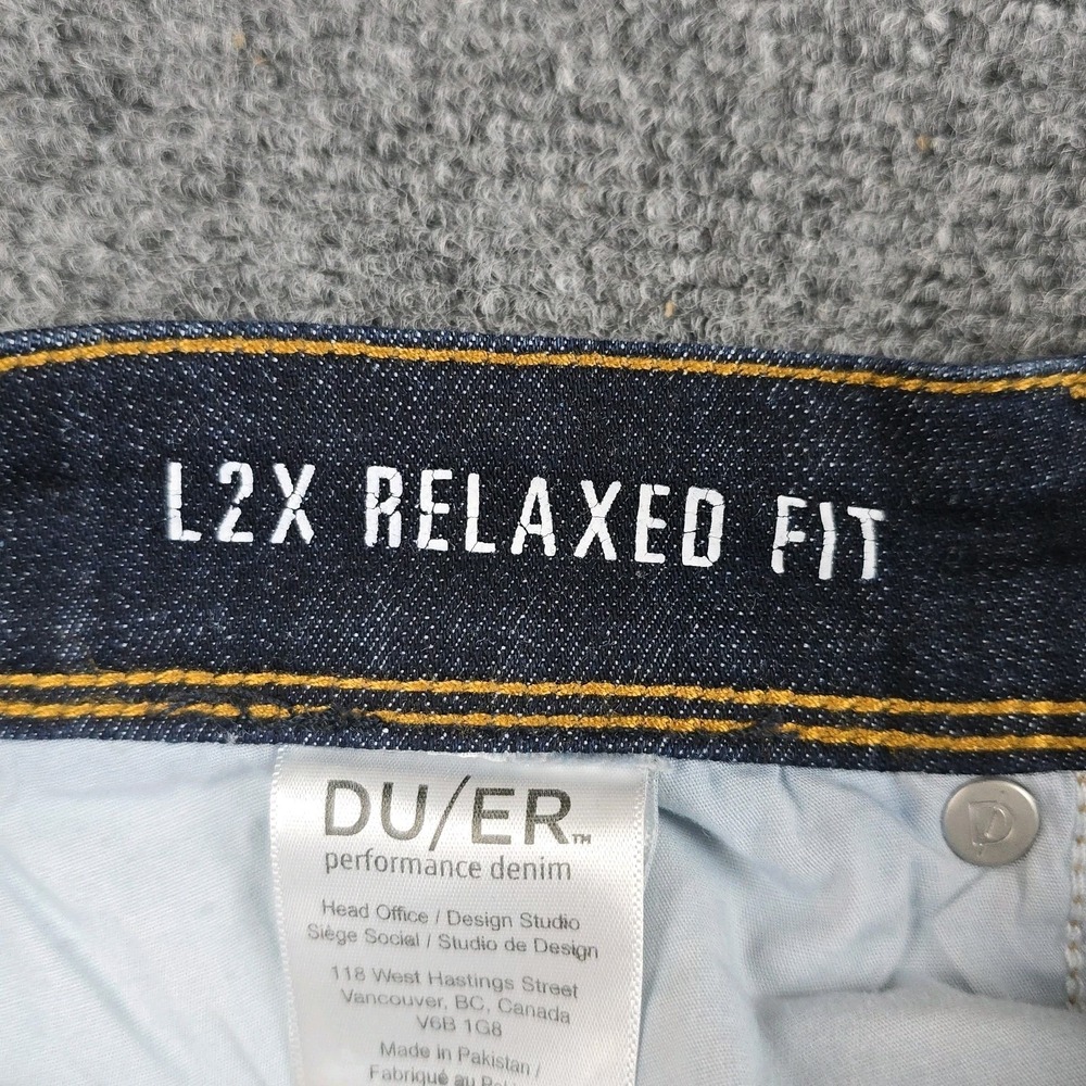 DUER Du/er Jeans Mens 30x32 L2X Relaxed Taper‎ Fit Dark Wash Stretch Denim - Picture 5 of 9